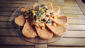 Arrosto fumante di seitan con bietola