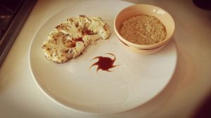 Cavolfiore al limone con salsa tofu al curry