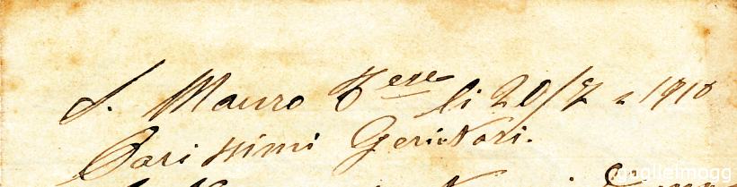 1910/07/20, lettera da San Mauro - La data 1910/07/20, lettera da San Mauro - La data