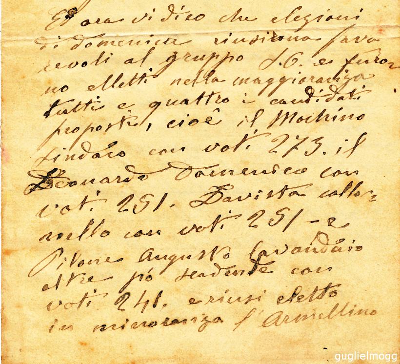 1910/07/20, lettera da San Mauro - I risultati elettorali con la elezione di Giovanni Mochino 1910/07/20, lettera da San Mauro - I risultati elettorali con la elezione di Giovanni Mochino